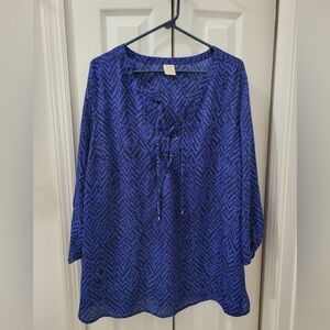 Faded Glory Women's Blue Geometric Tunic